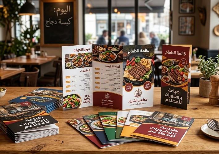 طباعة بروشورات للمطاعم بالرياض
