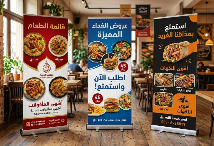 طباعة رول اب للمطاعم بالرياض