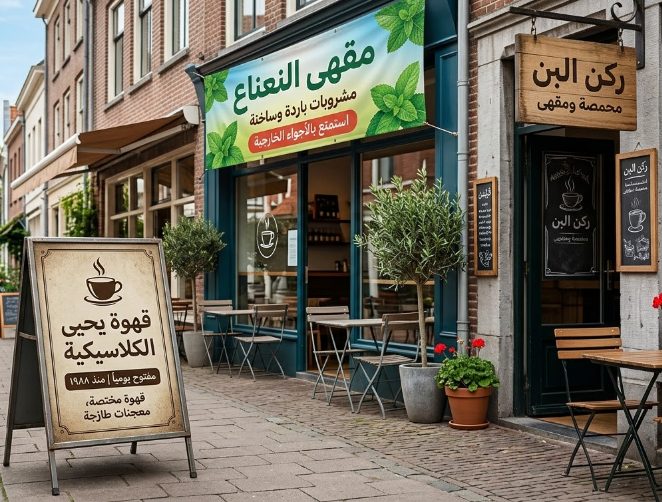 طباعة لوحات خارجية للمقاهي بالرياض